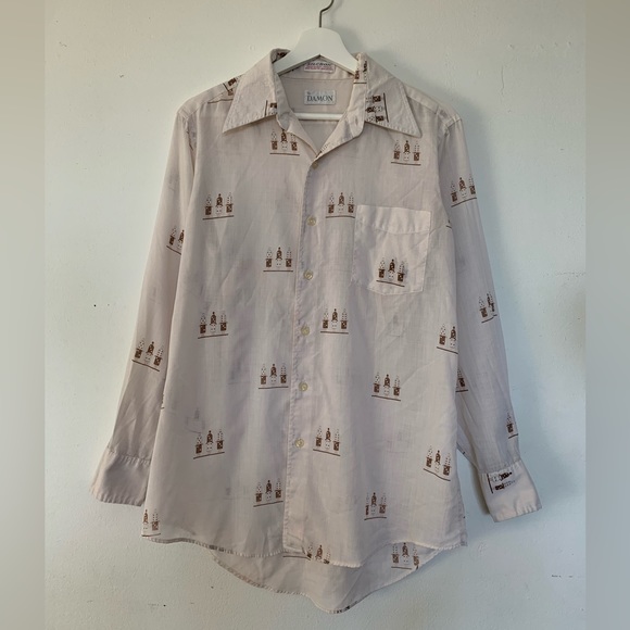 1970’s Men’s Shirt with Domino Pattern - Picture 1 of 7